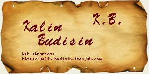 Kalin Budišin vizit kartica